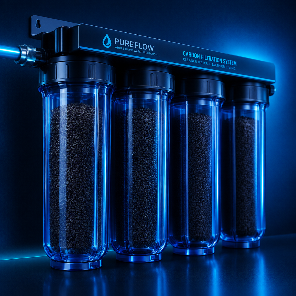 Whole-home carbon filtration system